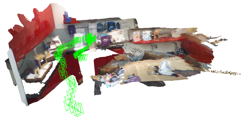 Paper qualitative reconstruction: BAT3R · Red Kitchen · seq-03