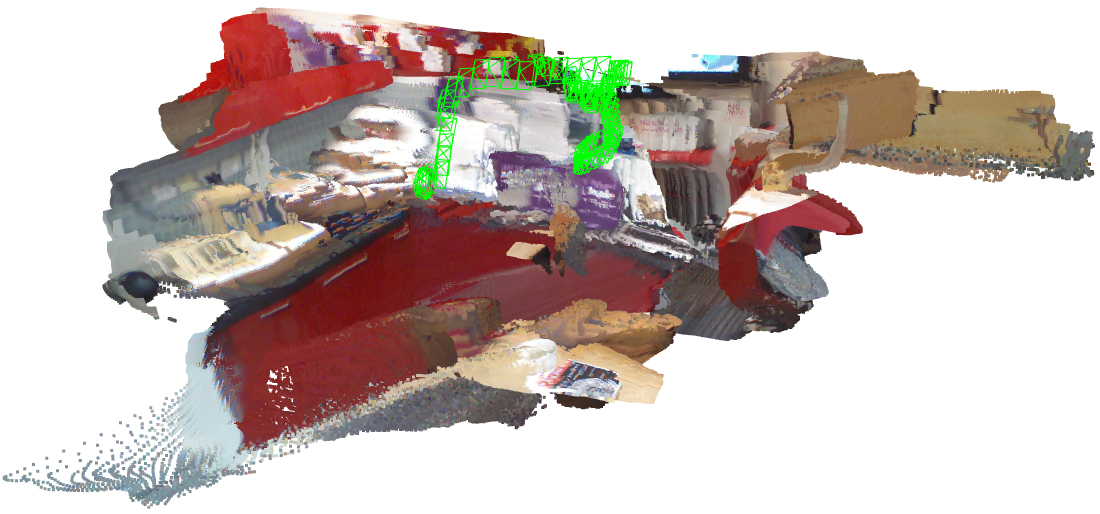 Paper qualitative reconstruction: TTT3R · Red Kitchen · seq-03